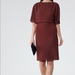 NWT Reiss Deep Burgundy Midi Dress